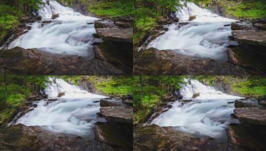 山间溪流山泉水流水延时摄影高清在线视频素材下载