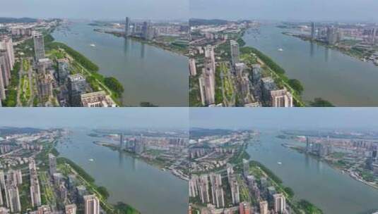 【正版4K素材】广州南沙CBD航拍3高清在线视频素材下载