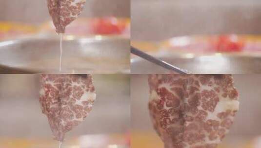 牛肉 蘸酱 潮汕牛肉 新鲜牛肉  牛肉火锅高清在线视频素材下载