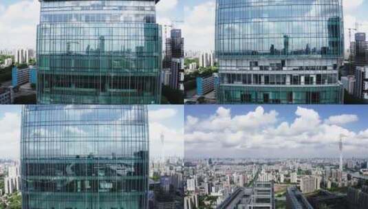 4k航拍 广州琶洲 高楼 高级办公楼高清在线视频素材下载