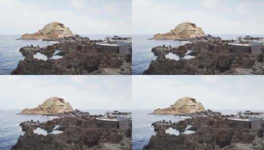 岸边礁石光影变化高清在线视频素材下载