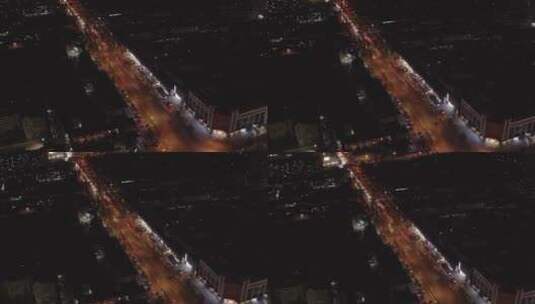 西安城市夜景航拍高清在线视频素材下载