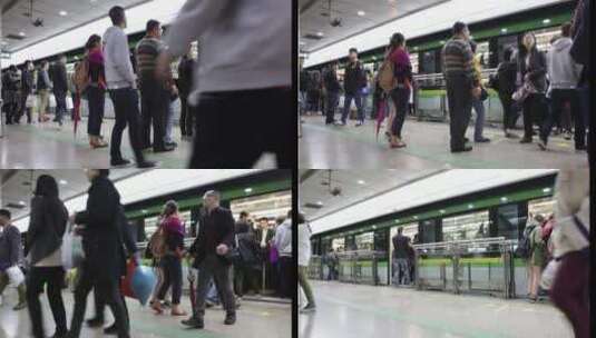 上海地铁站平台的旅客高清在线视频素材下载