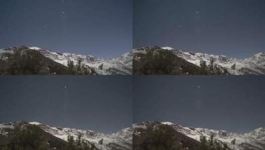 山脉上空的星空延时高清在线视频素材下载