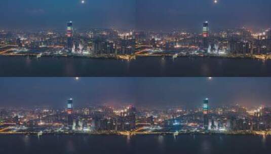 无人机航拍武汉城市延时高清在线视频素材下载