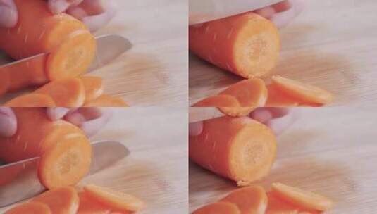 切胡萝卜 切菜 做菜高清在线视频素材下载
