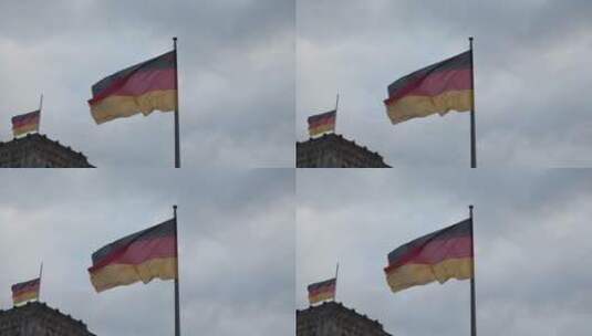 德国国旗的特写高清在线视频素材下载