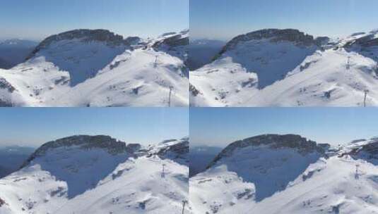 高山滑雪坡顶高清在线视频素材下载