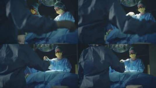 外科医生把手术刀递给助手高清在线视频素材下载