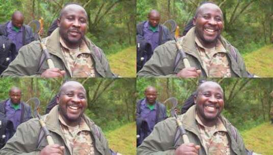 非洲男子在慢动作微笑高清在线视频素材下载