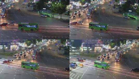 首尔夜晚繁忙道路高清在线视频素材下载