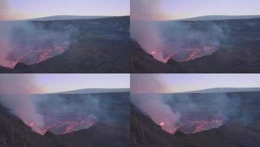 平移高角度拍摄火山爆发高清在线视频素材下载