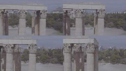 空中拍摄希腊建筑高清在线视频素材下载