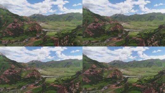 丹霞地貌杂多县昂赛大峡谷高清在线视频素材下载