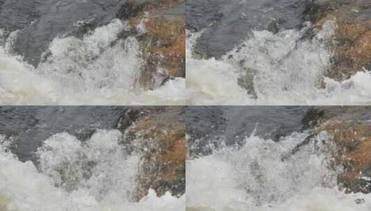 瀑布水流湍急浪花水花高清在线视频素材下载