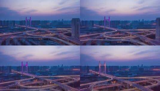 城市高架夜景延时摄影4k高清素材高清在线视频素材下载