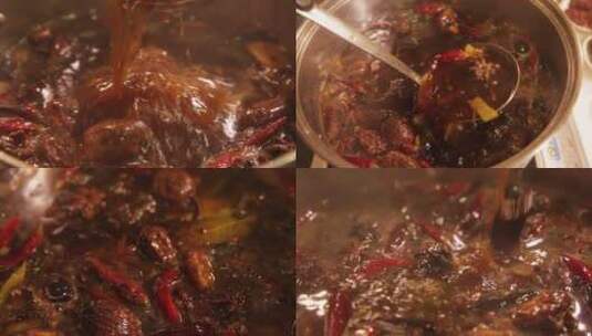 【镜头合集】厨师熬制卤味底料卤肉底料高清在线视频素材下载