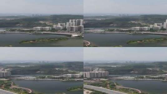 广州南沙自贸区航拍高清在线视频素材下载