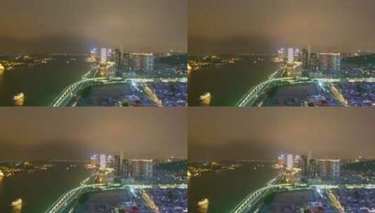 航拍厦门沙坡尾城市夜晚风光高清在线视频素材下载
