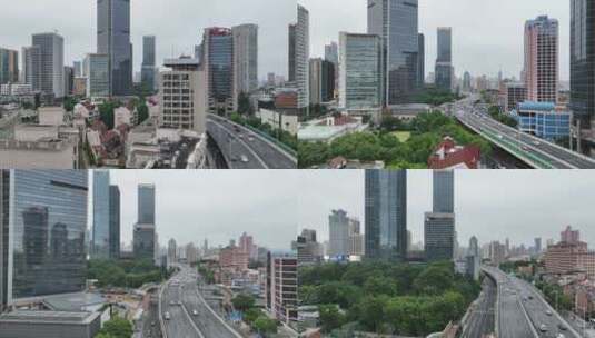 上海静安区航拍风光高清在线视频素材下载