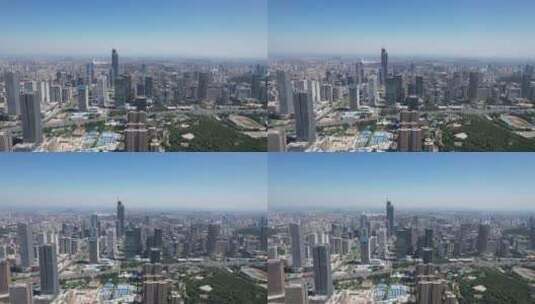 山东济南金融中心高楼建筑航拍高清在线视频素材下载