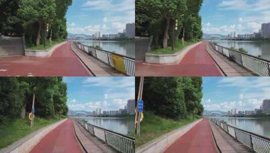 江西赣州章江风光桥梁交通航拍高清在线视频素材下载