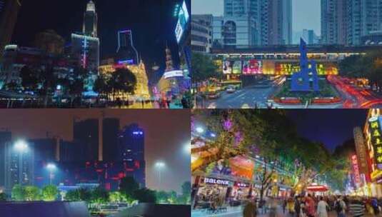 广州城市夜景珠江游船延时高清在线视频素材下载