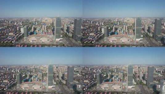 河北第一高楼保定万博会广场航拍高清在线视频素材下载