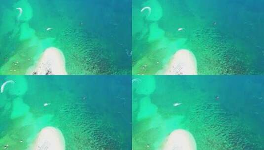 高视角航拍海南三亚亚龙湾蜈支洲岛玻璃海高清在线视频素材下载