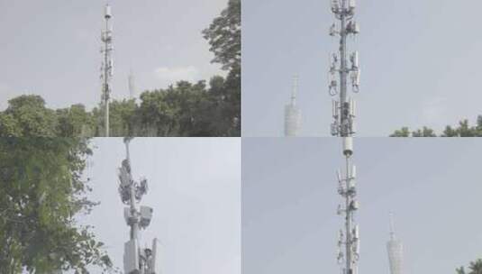 【4K】工程师检修通讯信号基站铁塔高清在线视频素材下载