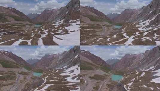 航拍新疆独库公路哈希勒根垭口风景高清在线视频素材下载