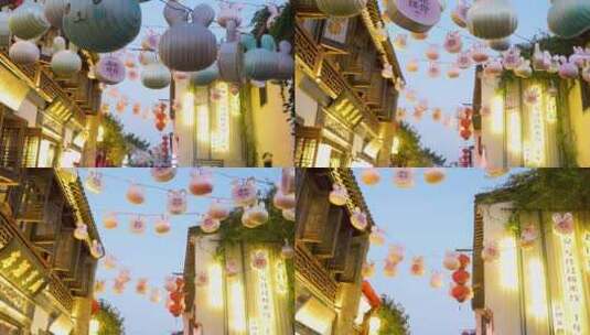 南京老门东景区夜景空镜素材高清在线视频素材下载