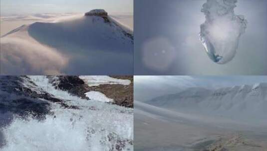 雪山融化全球变暖高清在线视频素材下载