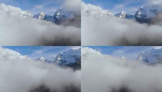 山脉 雪山 山峰 云雾 高山高清在线视频素材下载