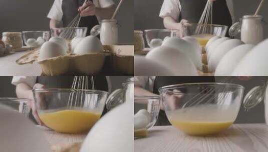 打鸡蛋 搅鸡蛋 搅拌鸡蛋 打蛋器搅拌鸡蛋高清在线视频素材下载