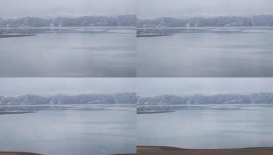 航拍青海果洛州冬格措纳湖风景高清在线视频素材下载