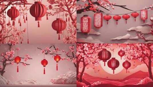 春节剪纸背景视频素材高清在线视频素材下载