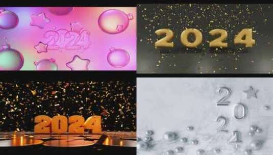 新年快乐2024文字排版高清在线视频素材下载