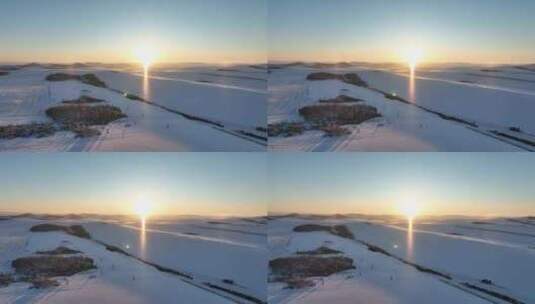 大兴安岭自然风光冬季雪景高清在线视频素材下载