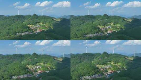 森林高山风车风力发电高清在线视频素材下载