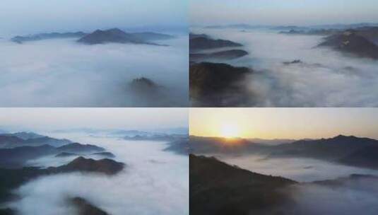 云海云雾景观航拍高清在线视频素材下载