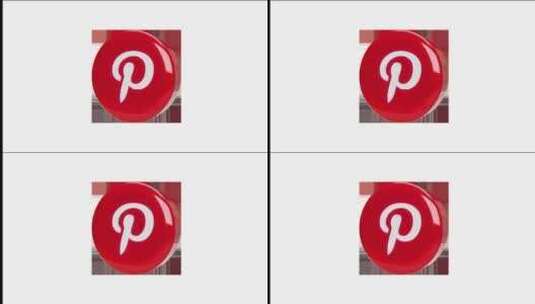 Pinterest 3d社交媒体图标高清在线视频素材下载