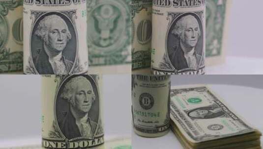 美元货币纸币高清在线视频素材下载