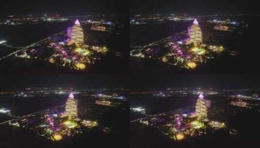 三亚旅游宣传航拍三亚海棠湾夜景高清在线视频素材下载