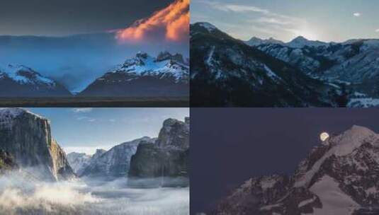 唯美雪山风景合集高清在线视频素材下载