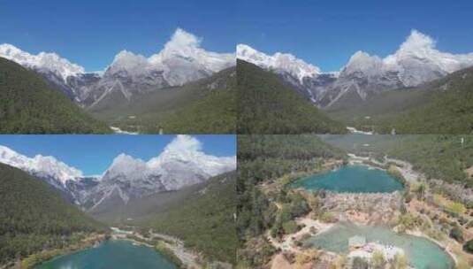 4K 航拍雪山 湖泊 山脉 景区高清在线视频素材下载