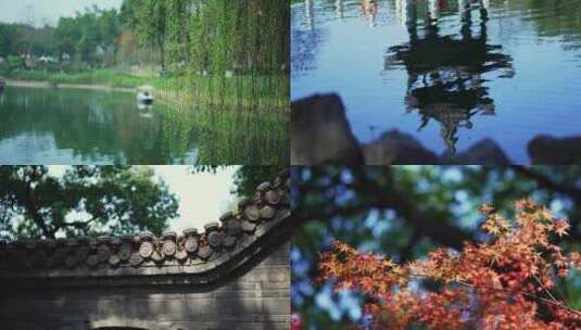 城市公园湖泊春季踏青都市人文视频合集高清在线视频素材下载