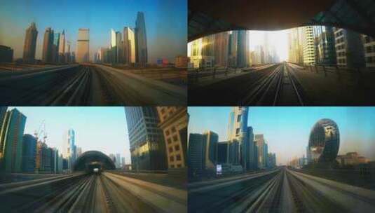 迪拜铁路第一视角高清在线视频素材下载
