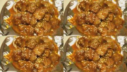 中国传统美食、红烧芋头、铁板香芋、芋头高清在线视频素材下载