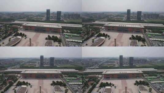 河南漯河西站交通火车站航拍高清在线视频素材下载